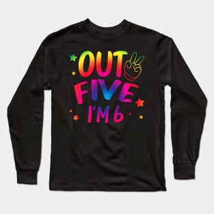 Kids Peace Out Five I'M 6 Years Old Birthday Tie Dye Kids Long Sleeve T-Shirt